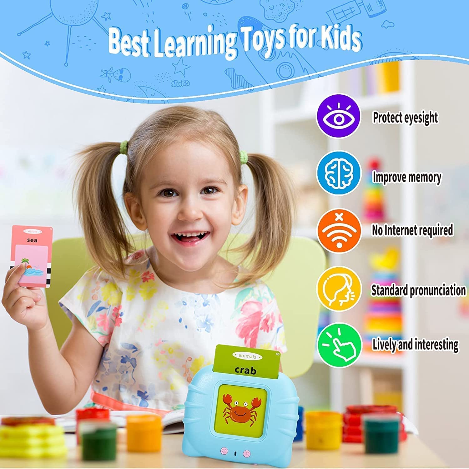 Talking Baby Flash Cards Educational Learning Interactive Toys